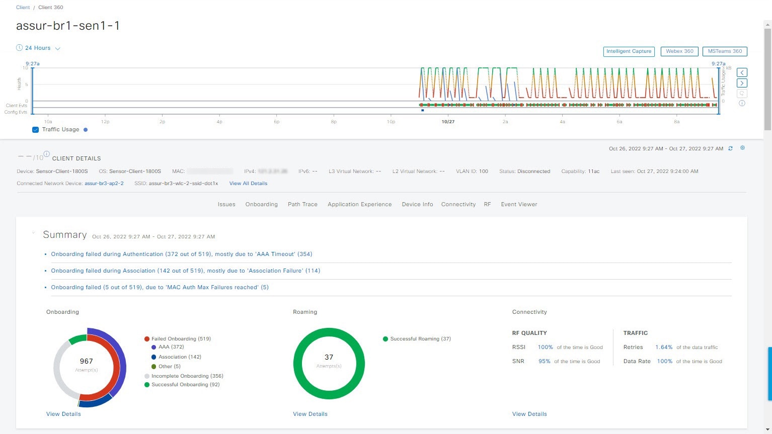 Figure 13: Client 360 showing activity and summary.