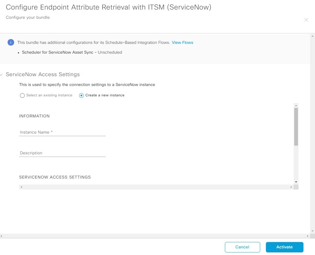 Figure 26: Configure Endpoint Attribute Retrieval with ITSM (Service Now) activation page