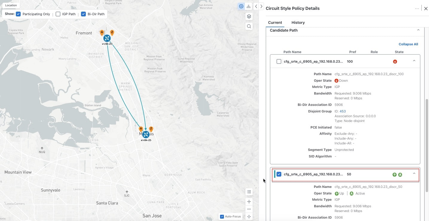 Candidate Path on Topology Map