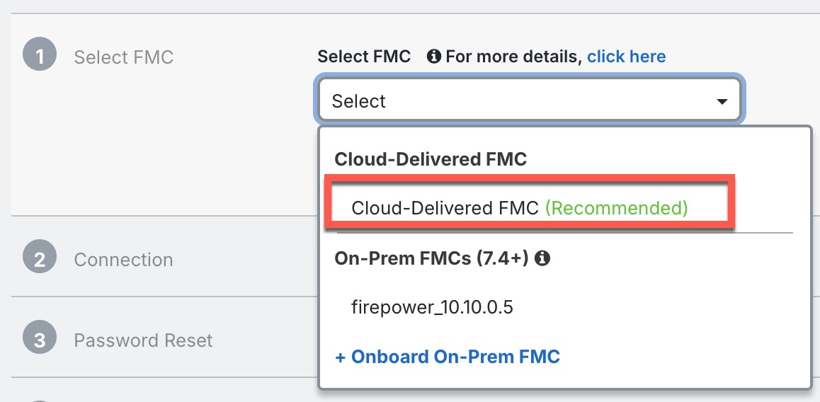FMCの選択（Select FMC）