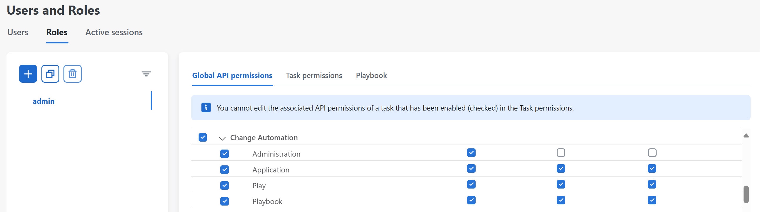 Global API permissions - Change Automation