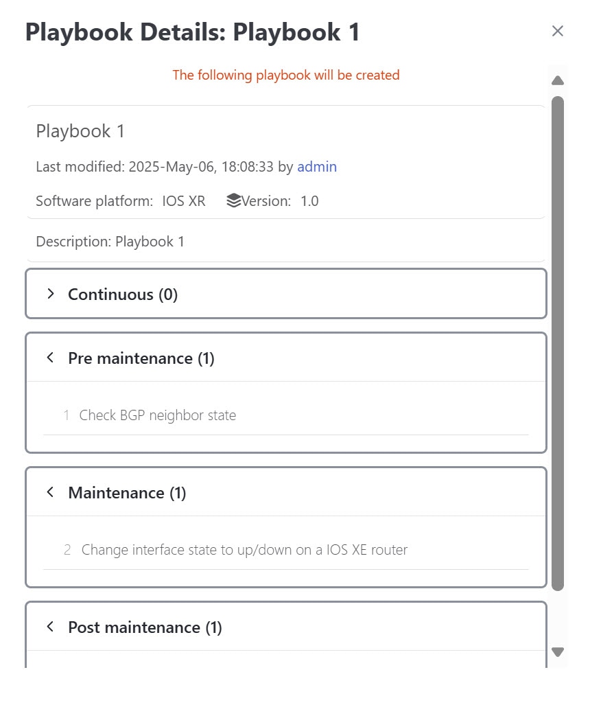 Playbook details