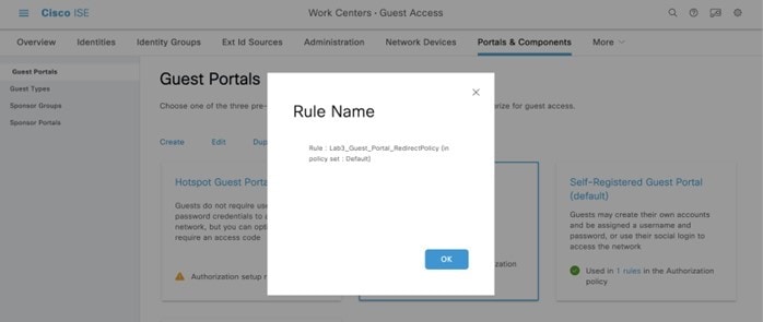 The image displays the Guest Portal Redirect Policy.