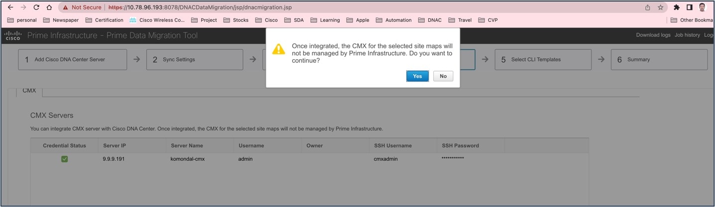 The CMX setting in the PDMT.