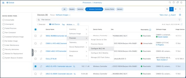 The Configure WLC HA setting.