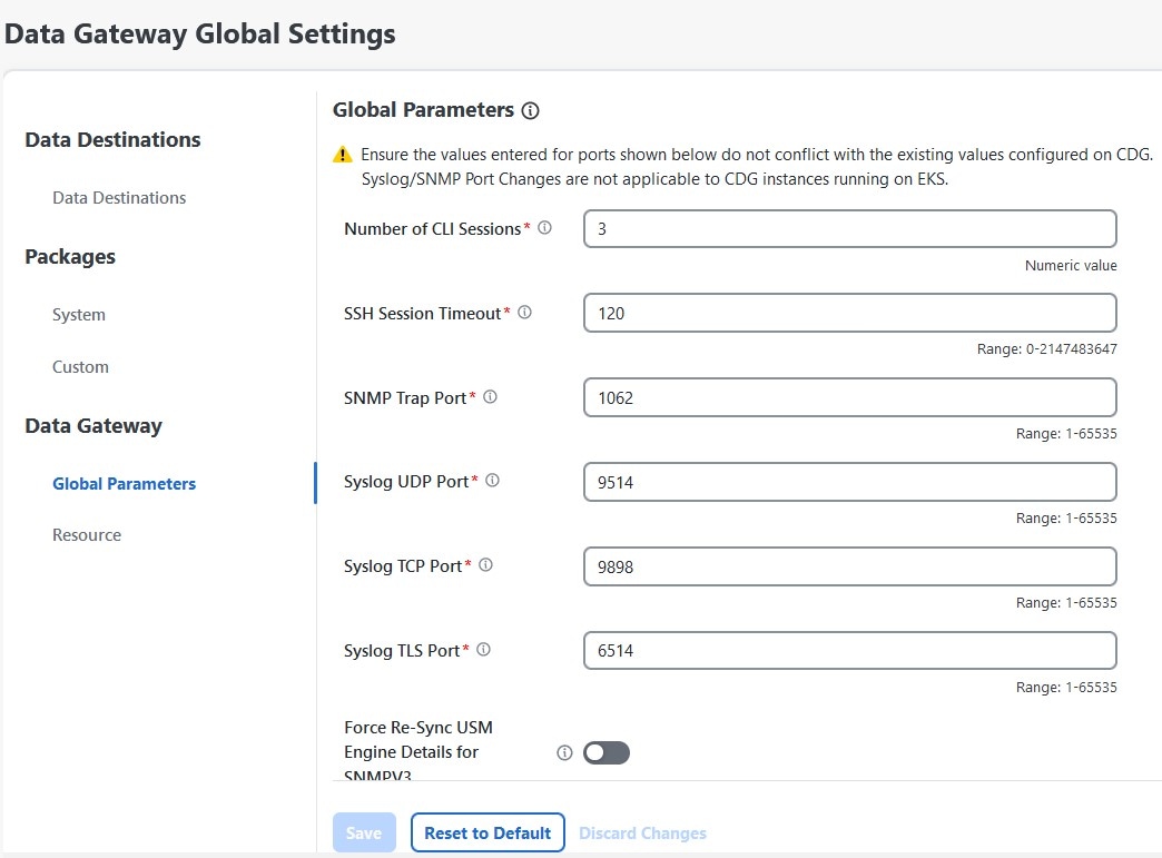 Global Parameters Window