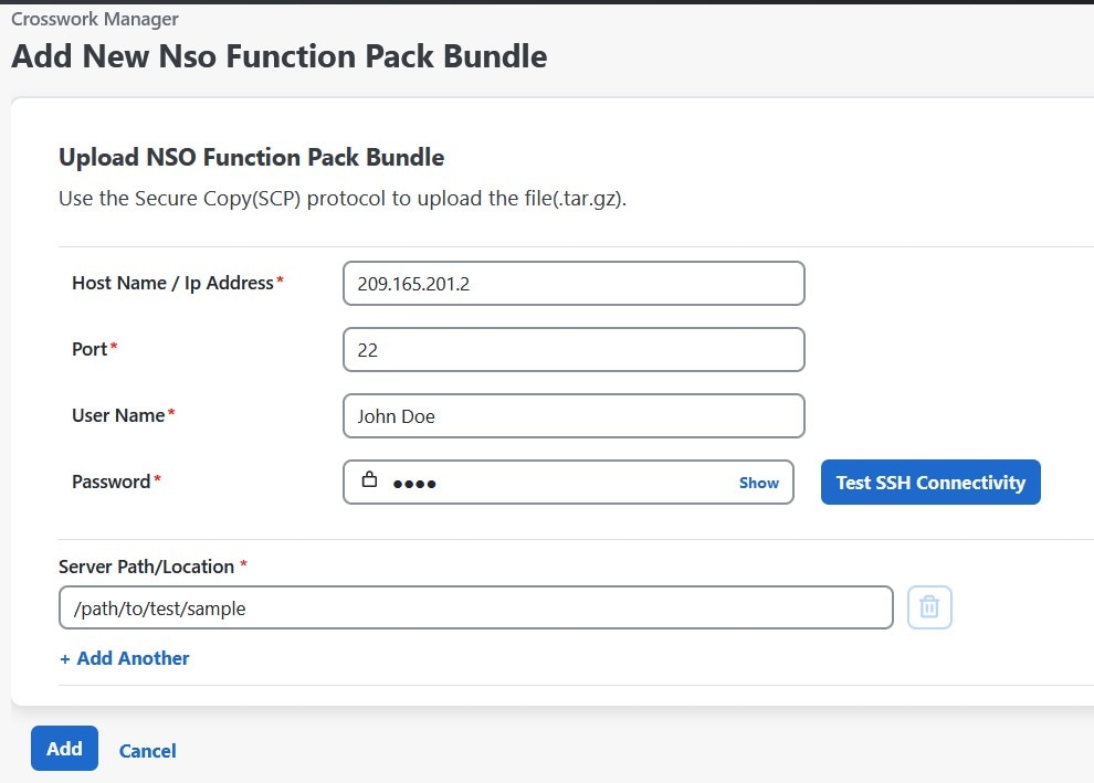 Add New NSO Function Packs Bundle Window