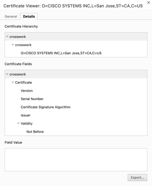 Details for Certificate Viewer