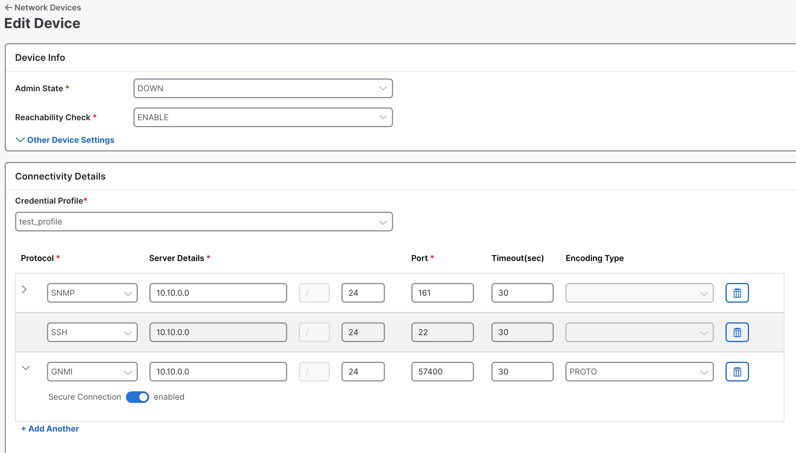 Edit Device Details Window