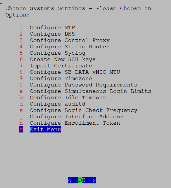 Change System Settings Menu