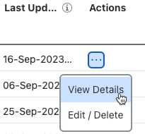 View Details in Actions Menu