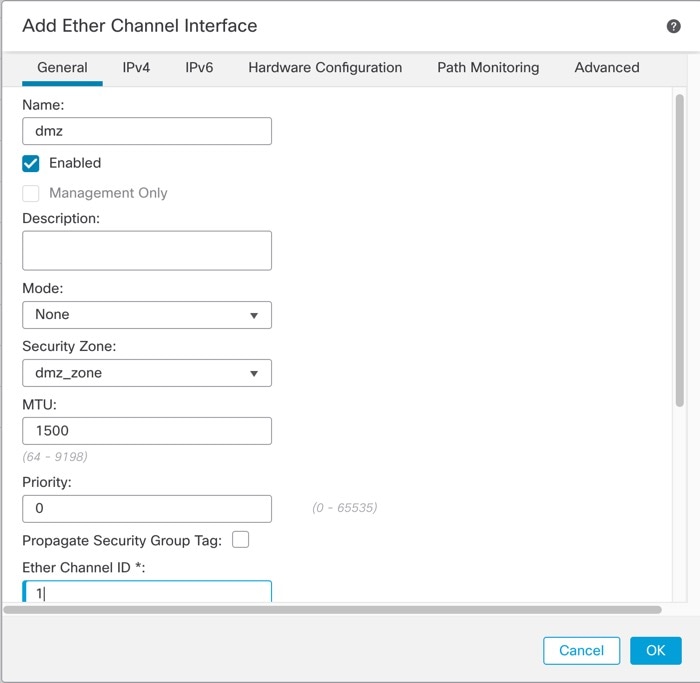 Add EtherChannel Interface