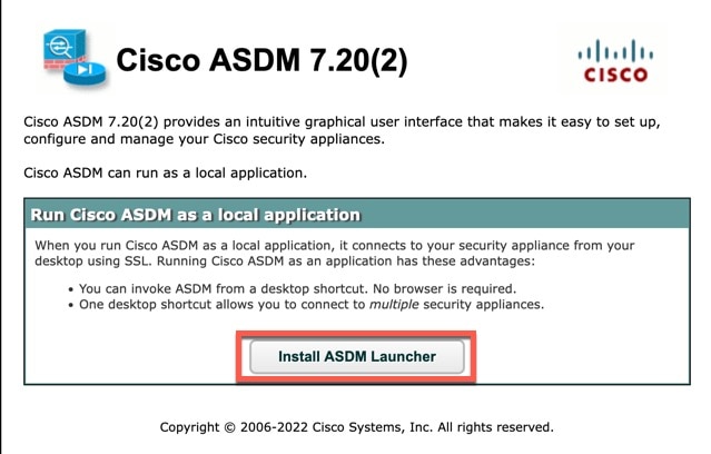 Install ASDM Launcher