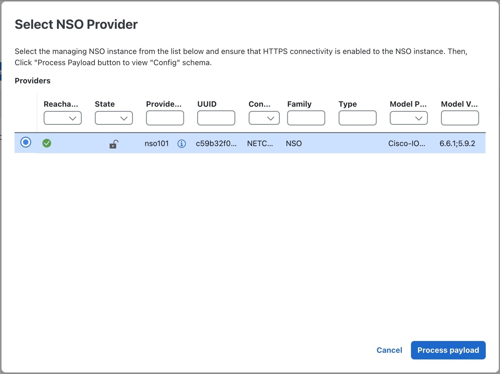 Select NSO provider