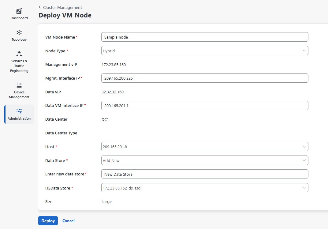 Deploy New VM Node