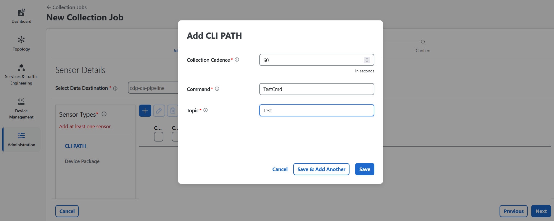 Add CLI Path Dialog Box