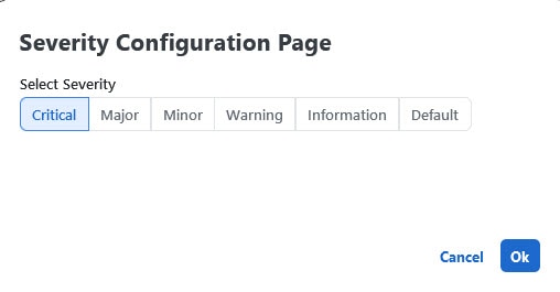 Severity Configuration Page