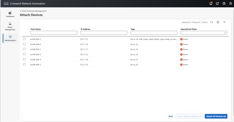 Attach Devices Window