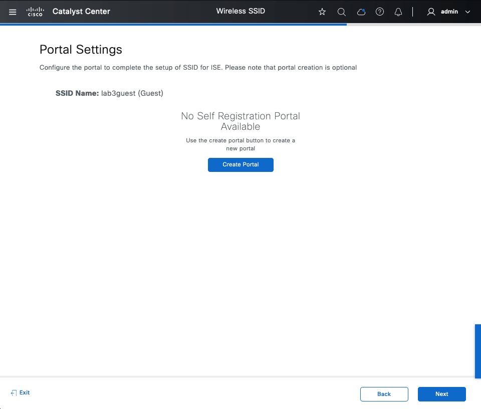 No self registration portal is available, and the Create Portal button is displayed.