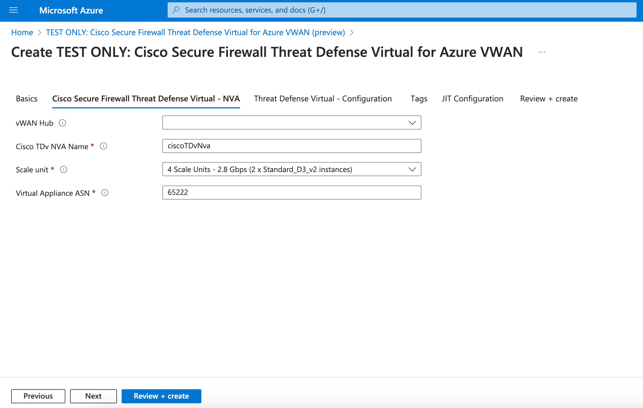 Cisco Secure Firewall Threat Defense Virtual - NVA