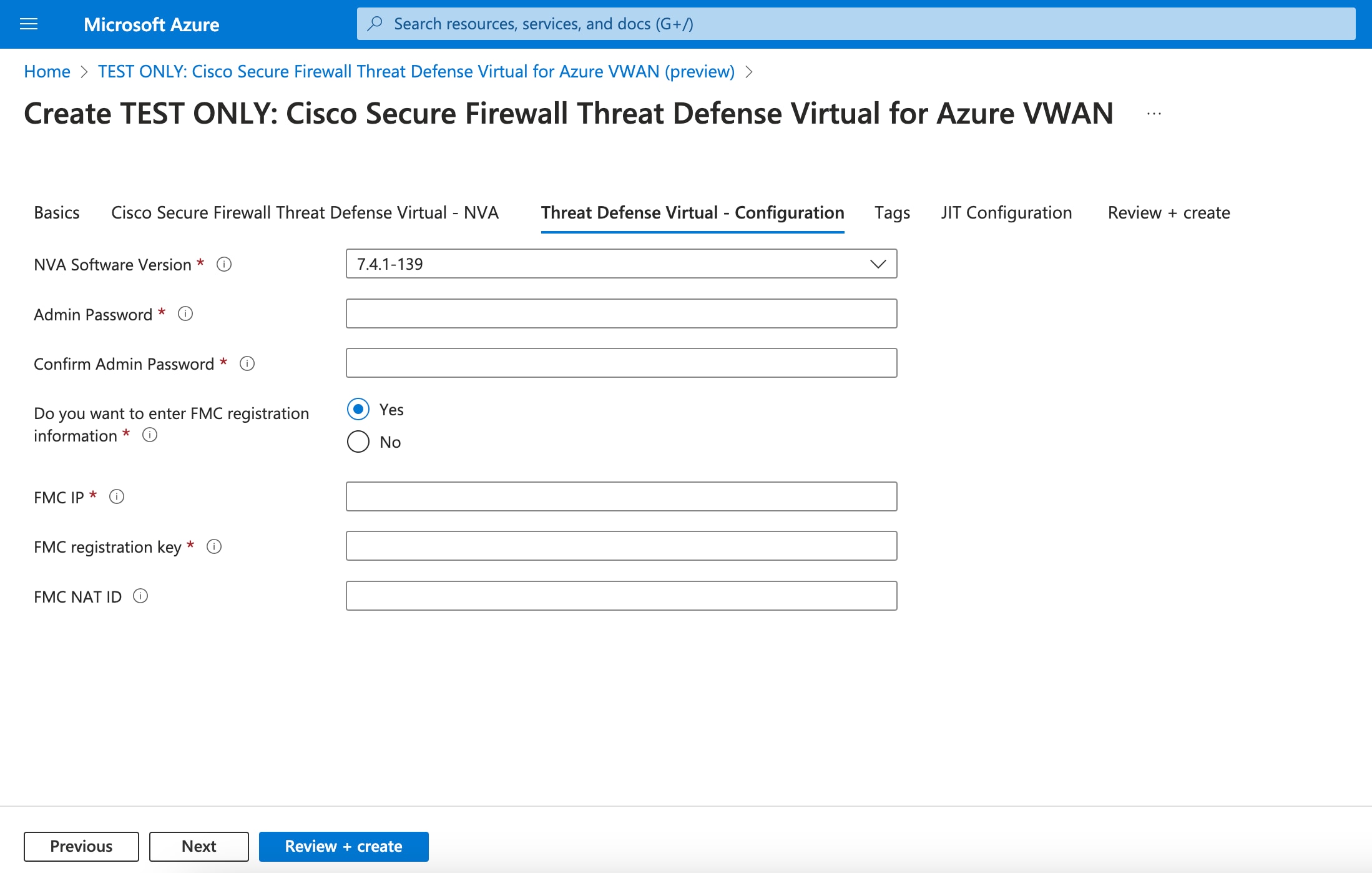 Threat Defense Virtual - Configuration