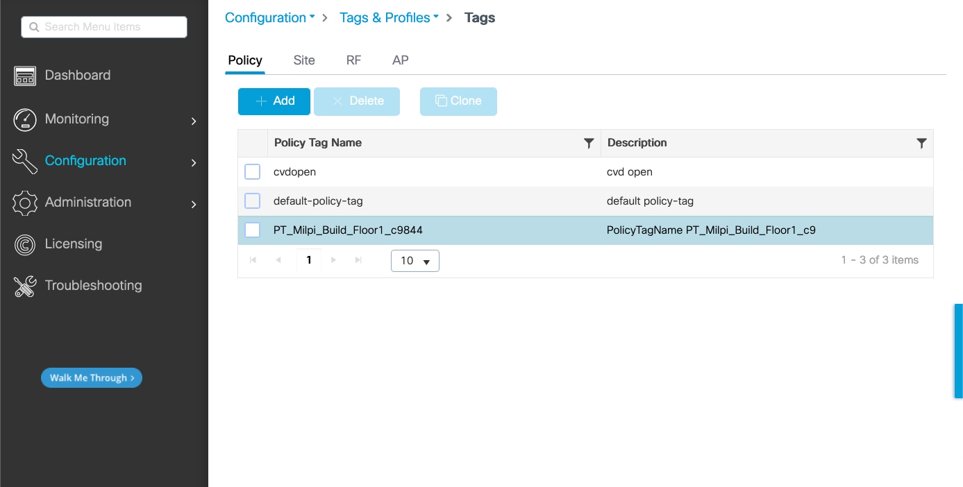 The policy tag names are listed next to their descriptions.