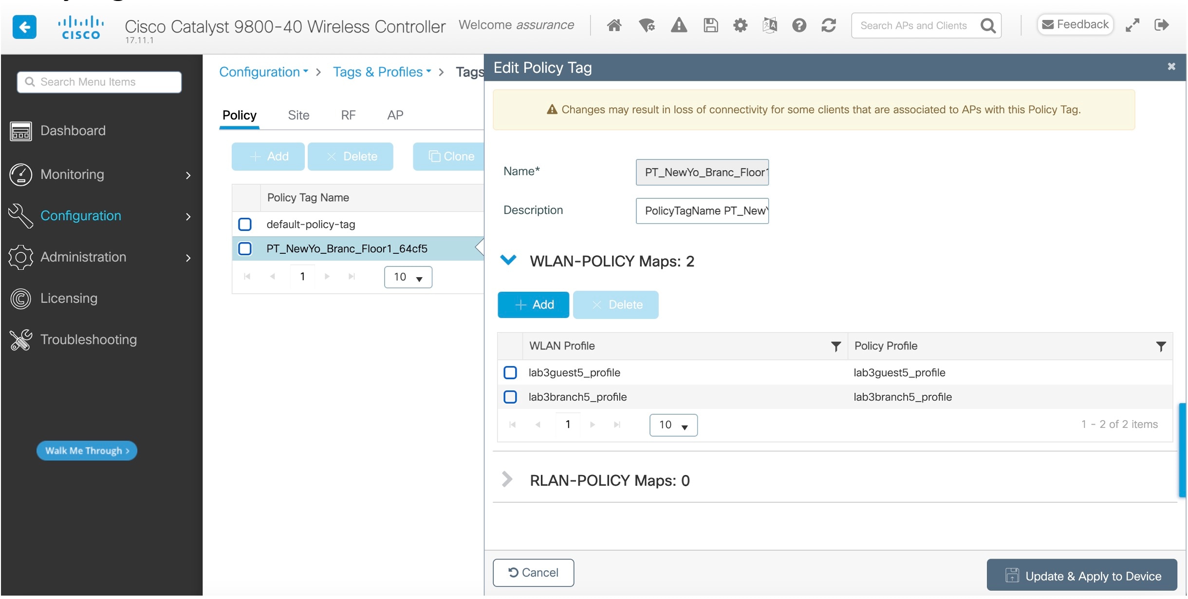 The Edit Policy Tag dialog box shows the editable name and description for the policy tag.