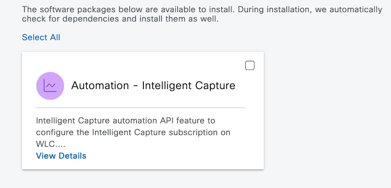 The Software Management window displays the Automation - Intelligent Capture tile.
