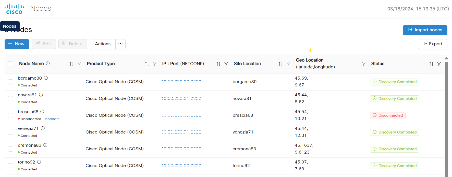 Screenshot of Nodes