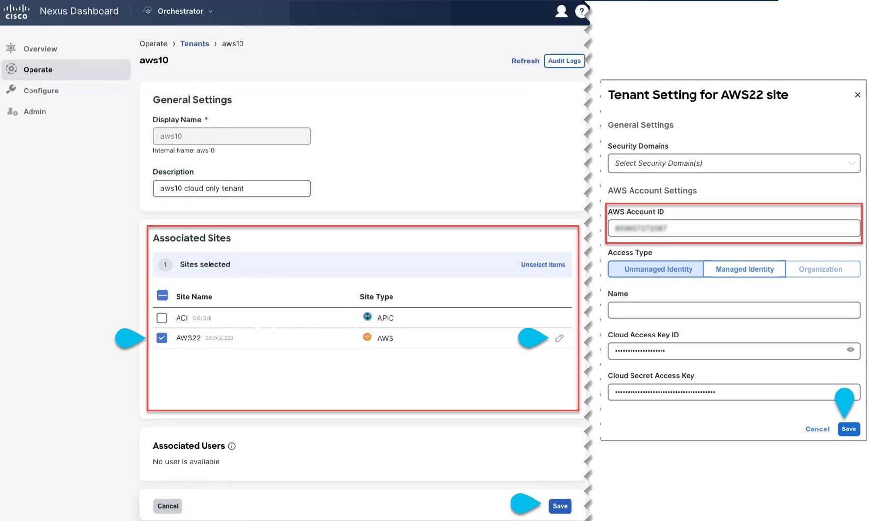 Configure Cloud User Tenant