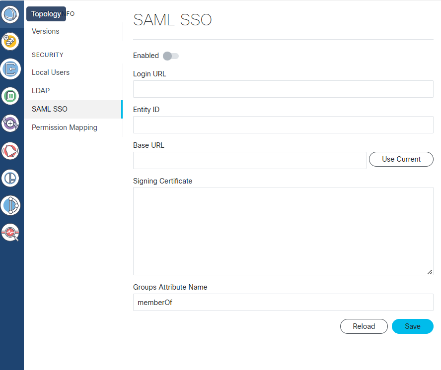 Screenshot of SAML SSO