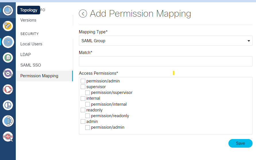 Screenshot of Add Permission Mapping