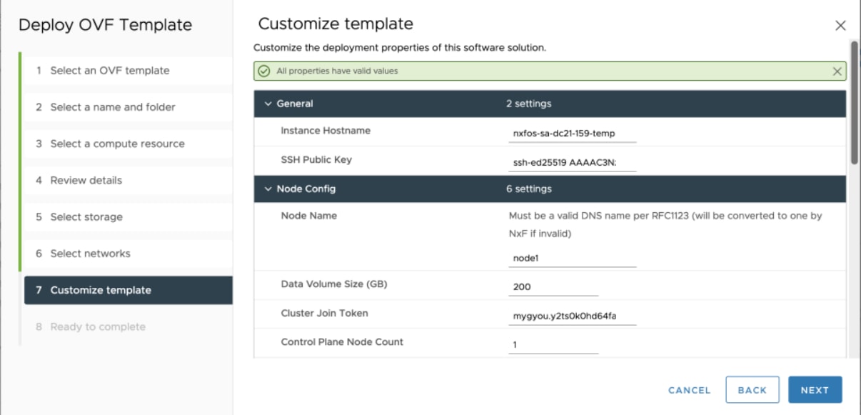 Screenshot of Customize template one