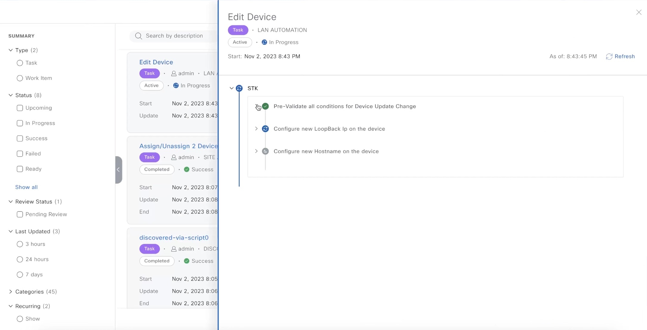 View Edit Device Status