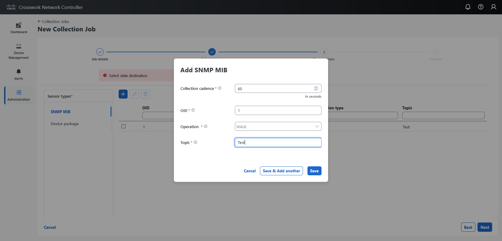 Add SNMP MIB Dialog Box