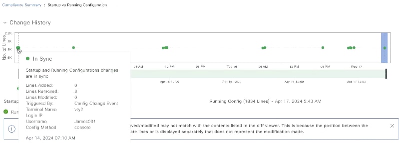 This image shows the Startup vs Running Configuration view.