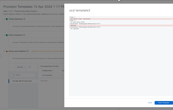 The image displays the unsupported CLI commands highlighted.