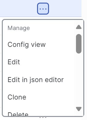 Actions Column Menu