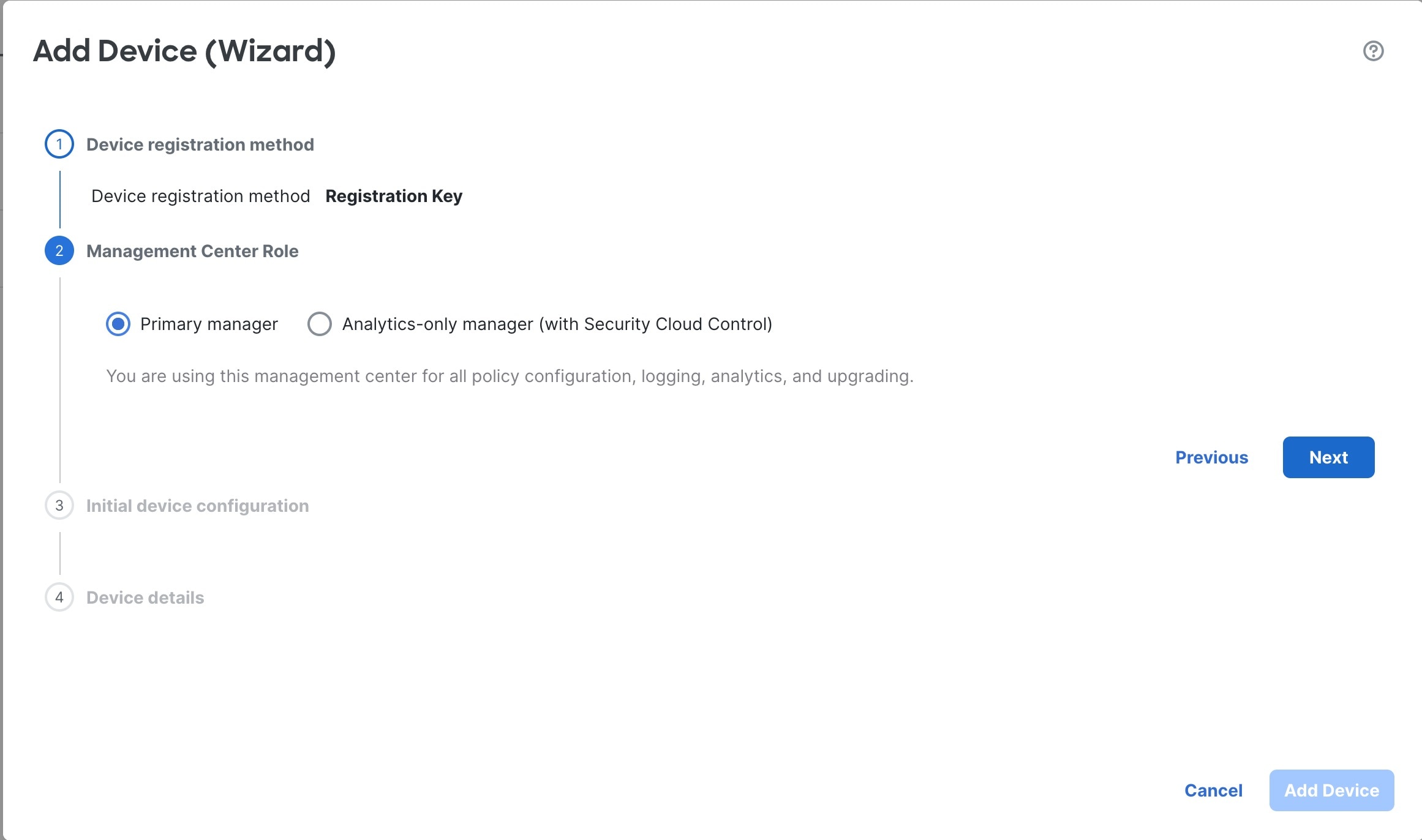 Management Center Role