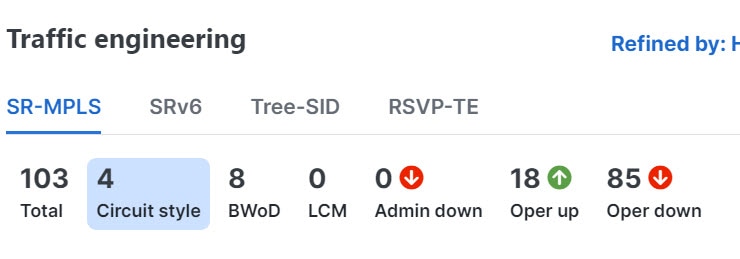 View Circuit Style SR-TE Policies