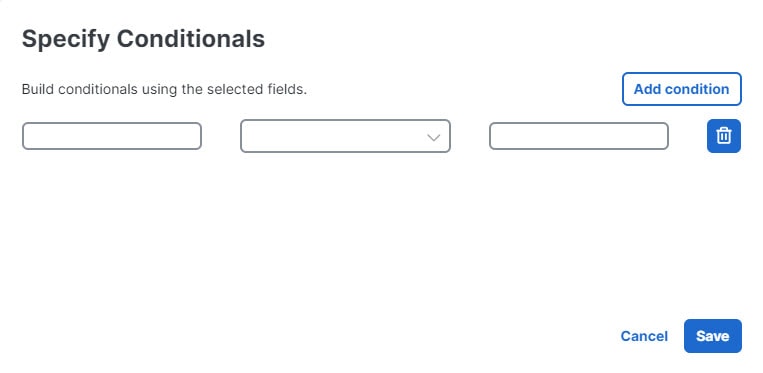 Specify conditionals
