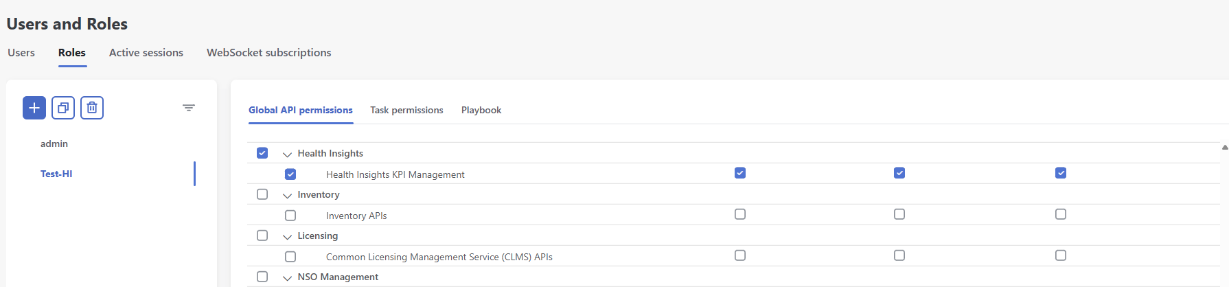 Global API permissions - Health Insights