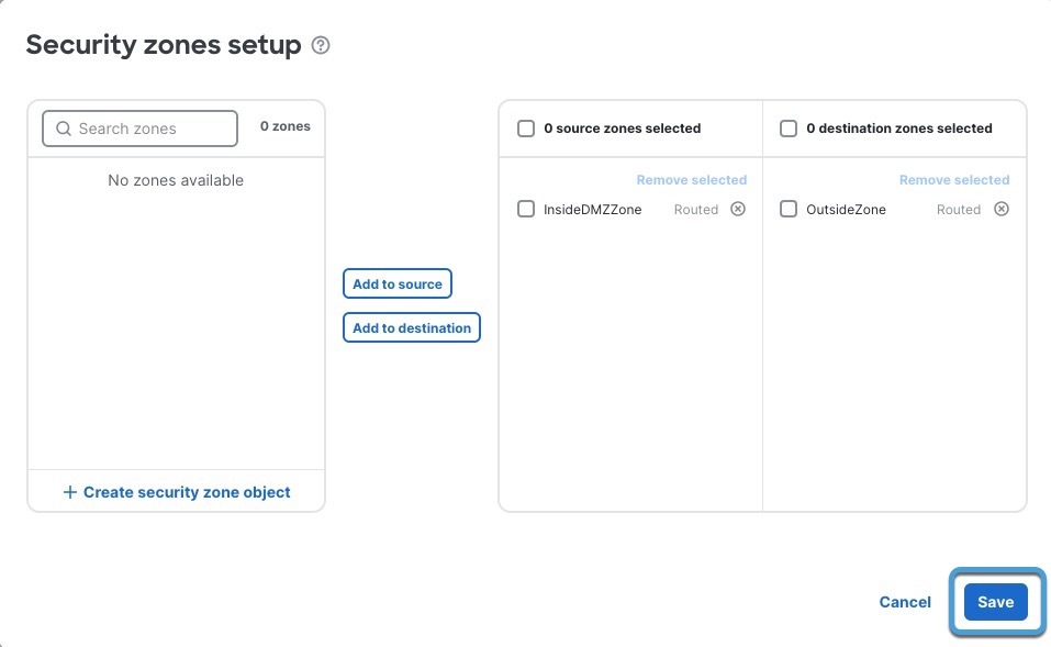 Sample outbound decryption policy that decrypts traffic coming from an inside security zone going to destination outside security zone.