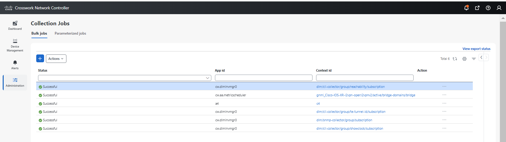 Collection Jobs Window