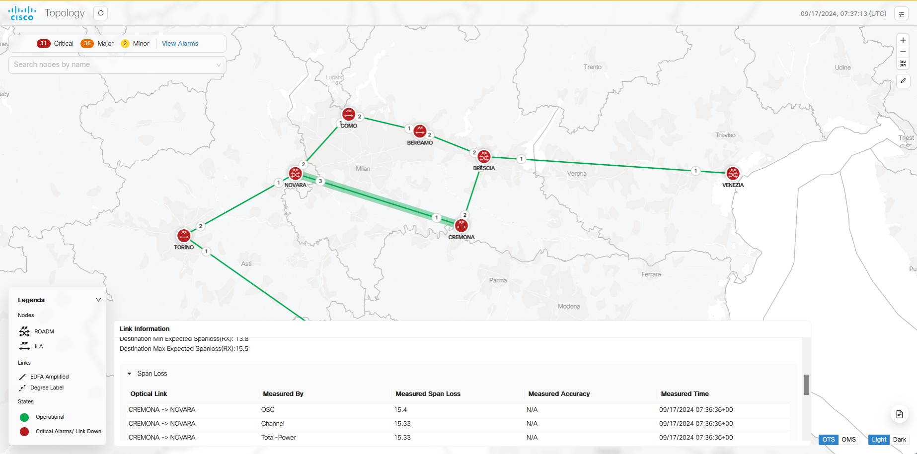Screenshot of Topology Live PM
