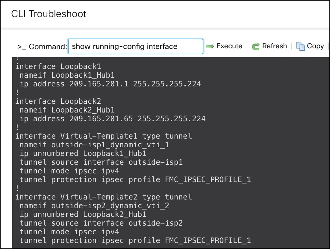 Output of show running-config interface