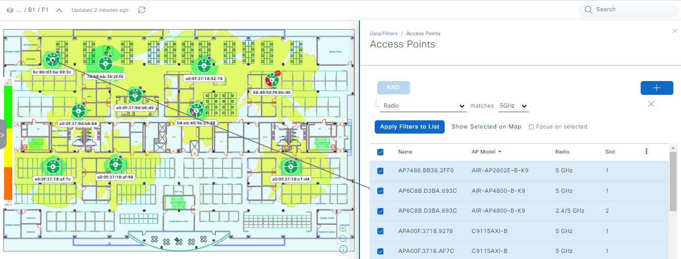 Figure 10: Locating a device from the filter results.