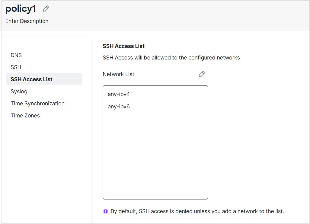 SSH Access List