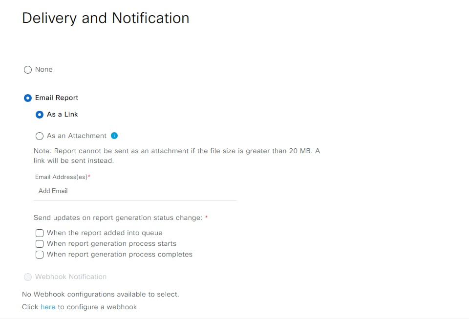 Displays the Delivery and Notification Window.