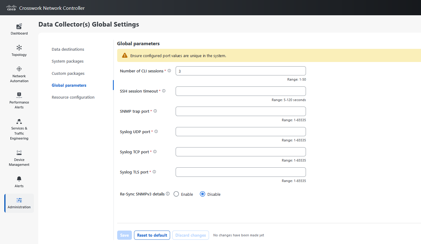 Global Parameters Window